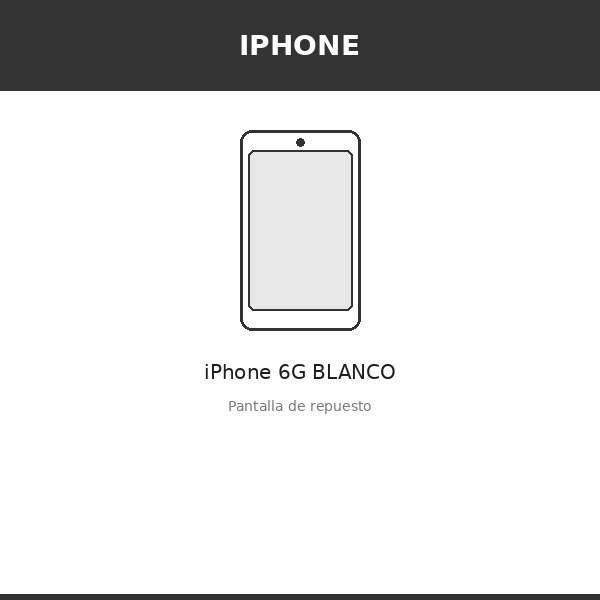 Pantalla iPhone 6G BLANCO (AAA)