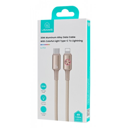 Cable tipo C a Lightning de aluminio con luz 30W