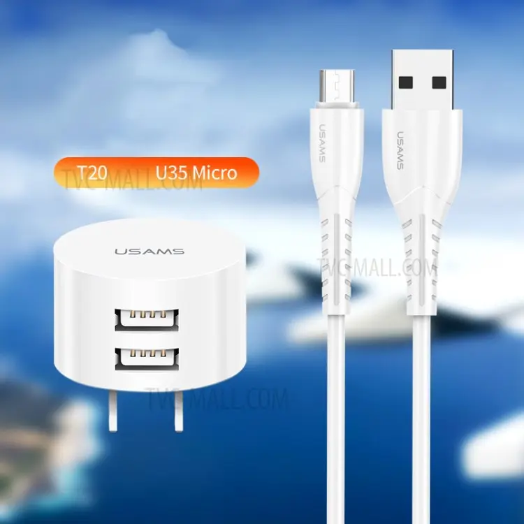 KIT DE CARGADOR USAMS TRAVEL 2.1A Micro