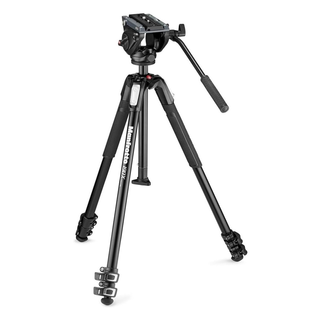Manfrotto MVK500190X3 – Trípode de vídeo 190X aluminio 3 secciones con rótula fluida MVH500AH