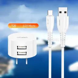 KIT DE CARGADOR USAMS TRAVEL  2.1A Micro 