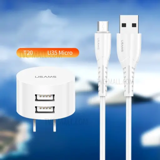 KIT DE CARGADOR USAMS TRAVEL 2.1A Micro