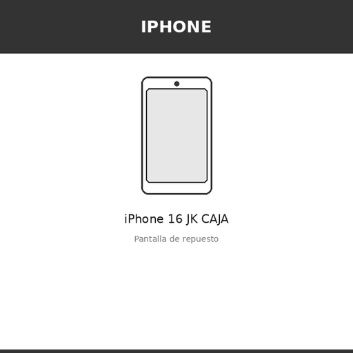 [IPH-3932-INC] Pantalla iPhone 16 JK CAJA (INCELL)